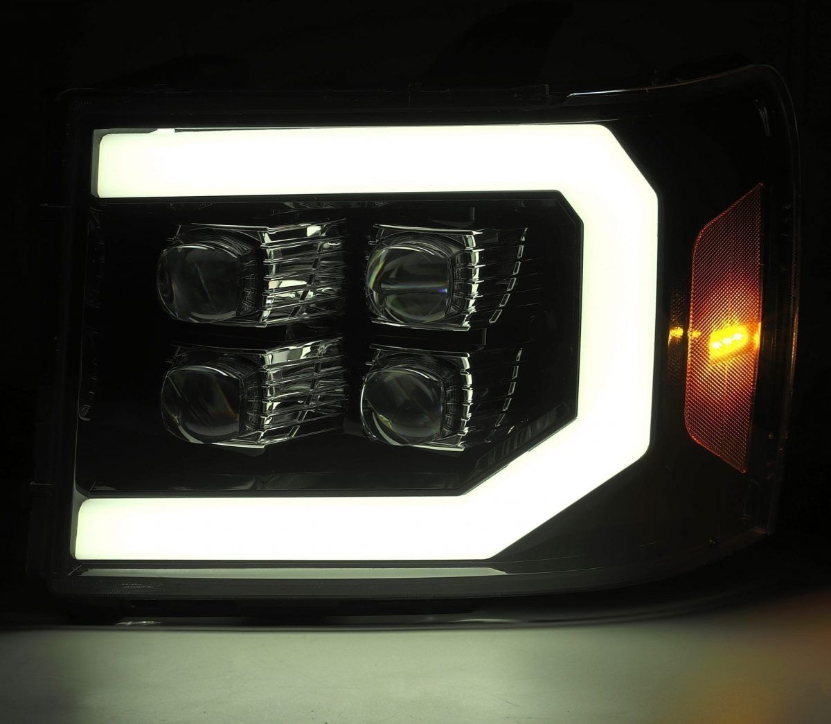 07-14 GMC Sierra 2500HD/3500HD NOVA-Series LED Projector Headlights Chrome by AlphaRex