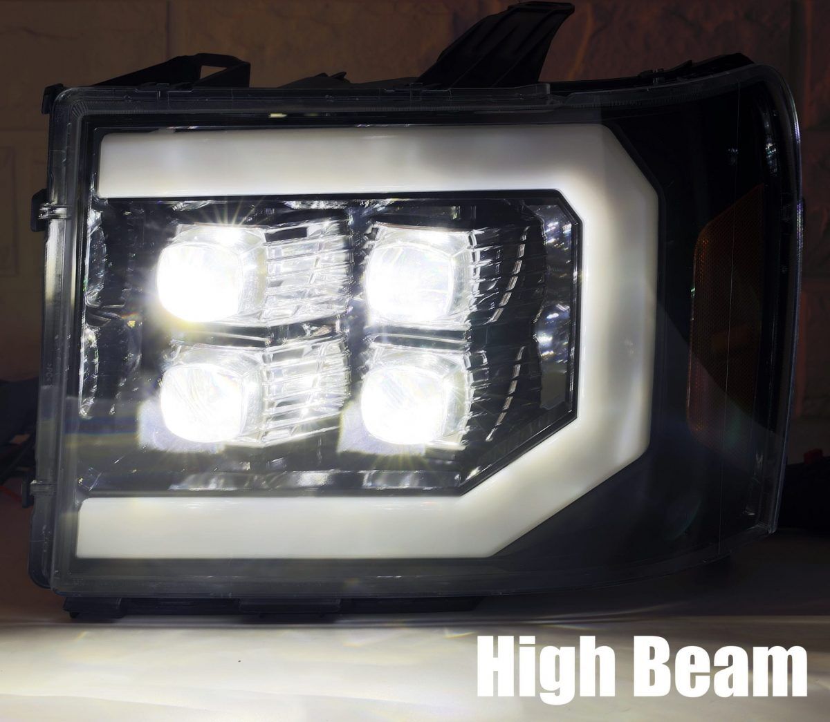 07-14 GMC Sierra 2500HD/3500HD NOVA-Series LED Projector Headlights Jet Black by AlphaRex