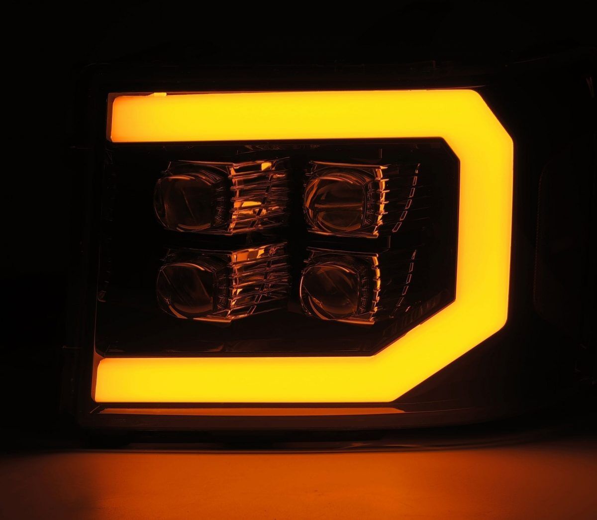 07-13 GMC Sierra 1500 NOVA-Series LED Projector Headlights Black by AlphaRex