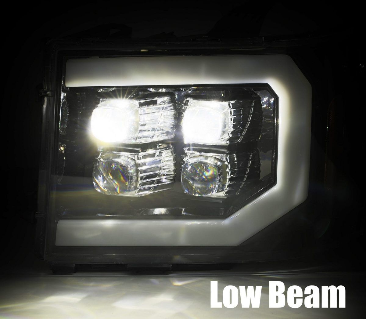 07-13 GMC Sierra 1500 NOVA-Series LED Projector Headlights Black by AlphaRex