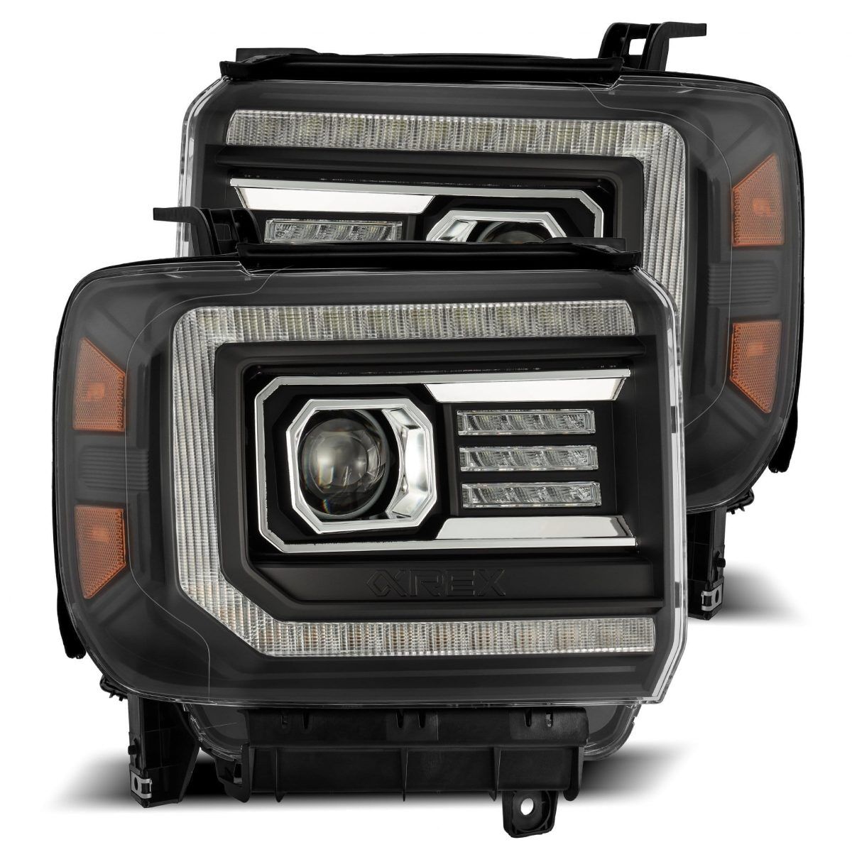 14-18 GMC Sierra 2500HD/3500HD PRO-Series Projector Headlights Black by AlphaRex - 880613
