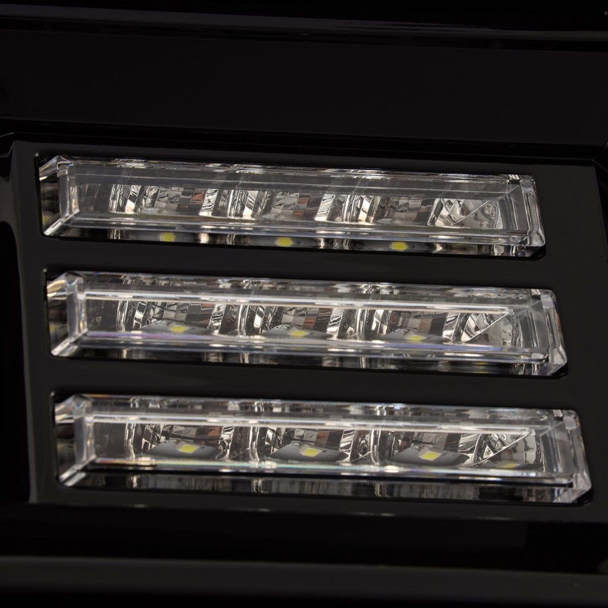 15-18 GMC 2500HD/3500HD Sierra LUXX-Series LED Projector Headlights Alpha-Black by AlphaRex