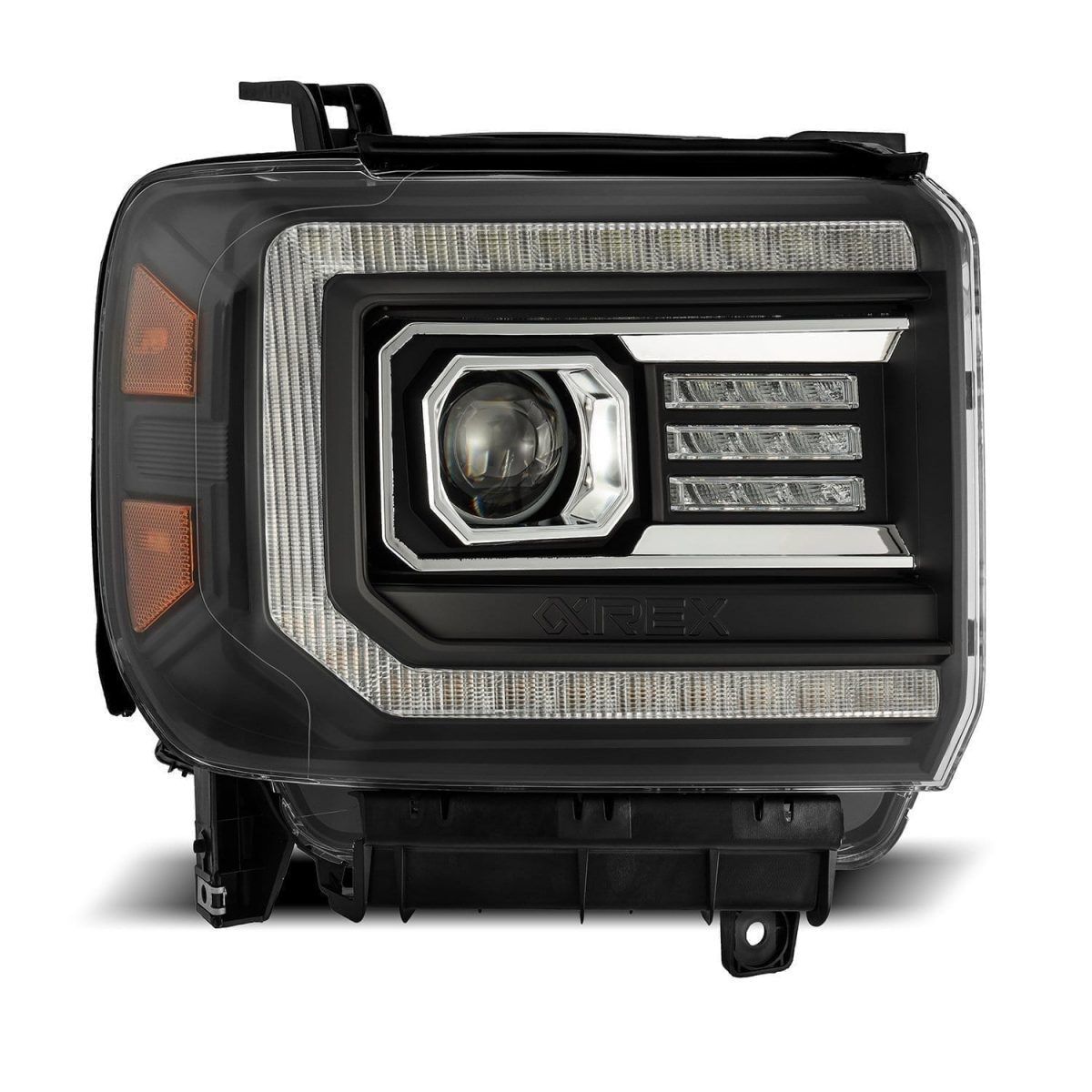 14-18 GMC Sierra 1500 LUXX-Series LED Projector Headlights Black by AlphaRex