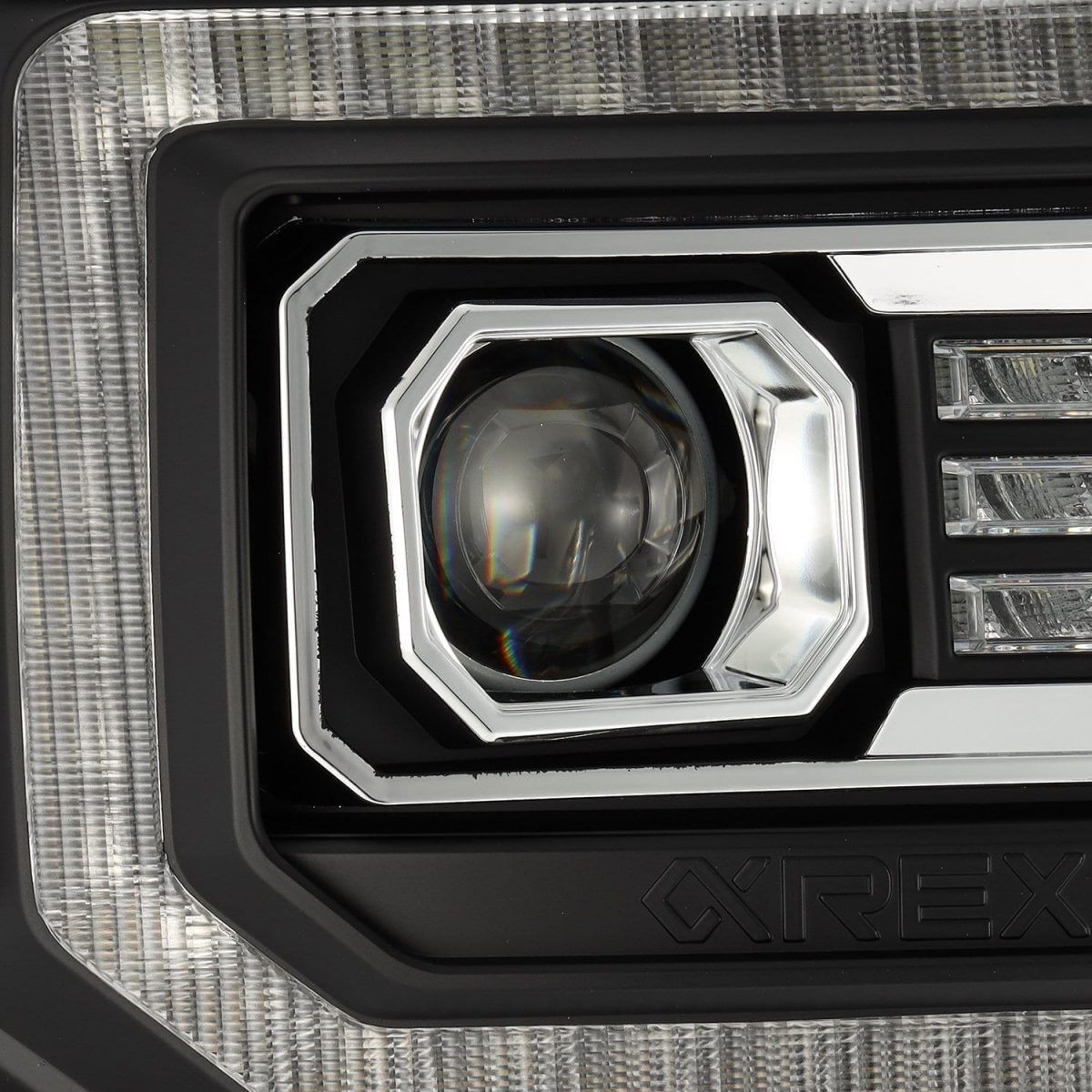14-18 GMC Sierra 1500 LUXX-Series LED Projector Headlights Black by AlphaRex