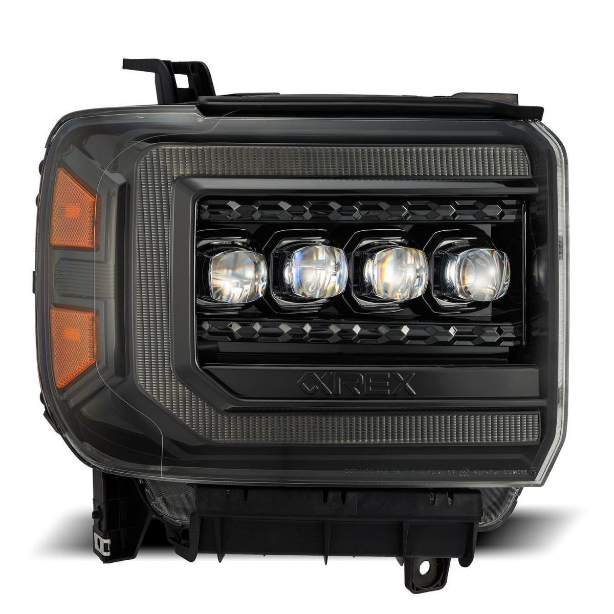 14-18 GMC Sierra 2500HD/3500HD NOVA-Series LED Projector Headlights Alpha-Black by AlphaRex