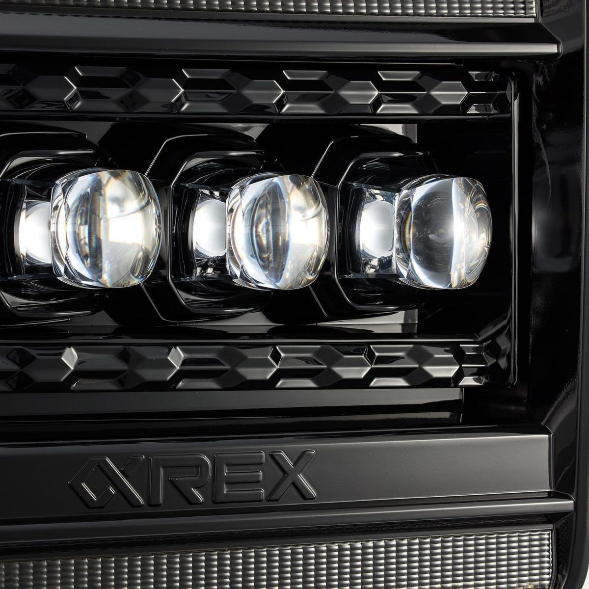 14-18 GMC Sierra 2500HD/3500HD NOVA-Series LED Projector Headlights Alpha-Black by AlphaRex