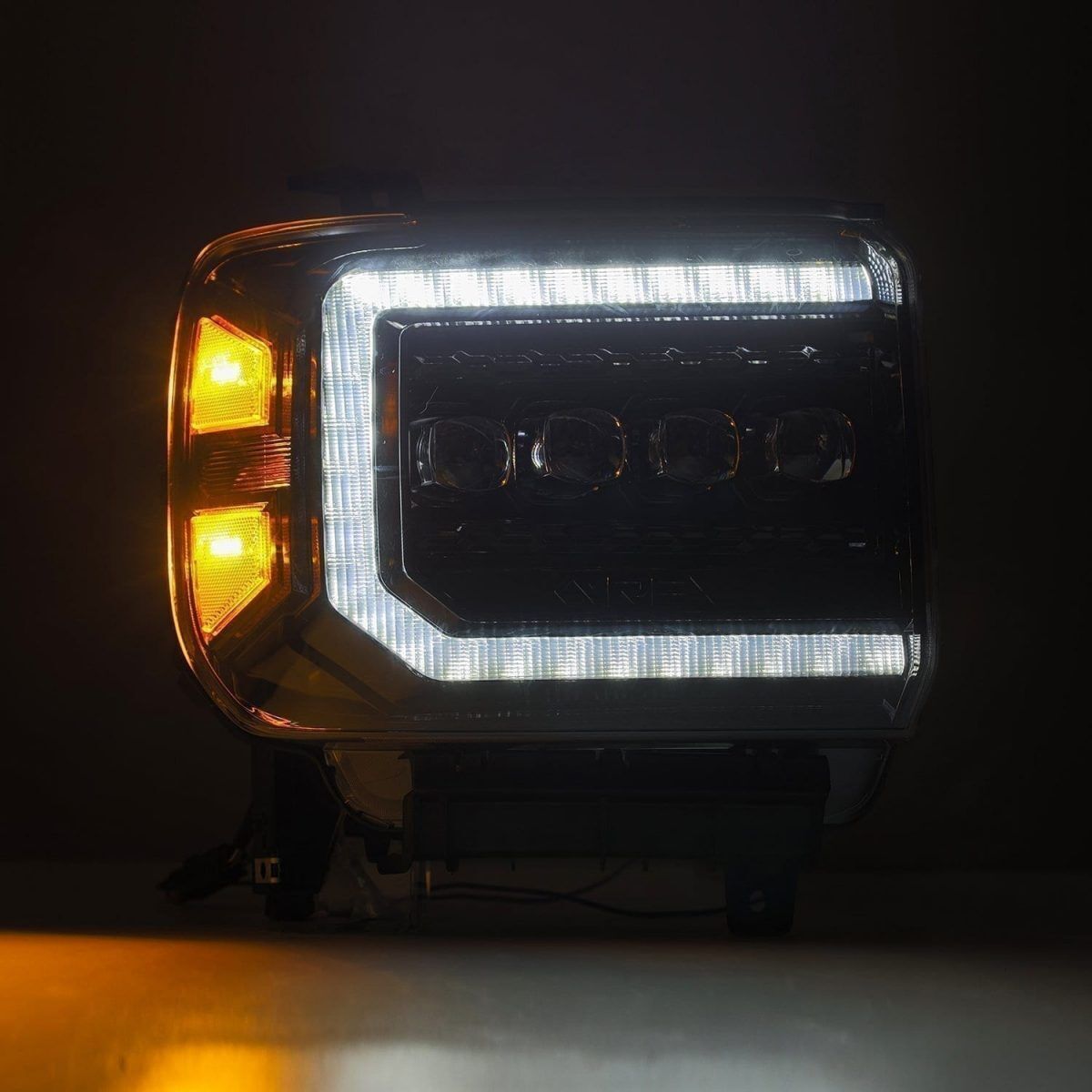 14-18 GMC Sierra 2500HD/3500HD NOVA-Series LED Projector Headlights Alpha-Black by AlphaRex