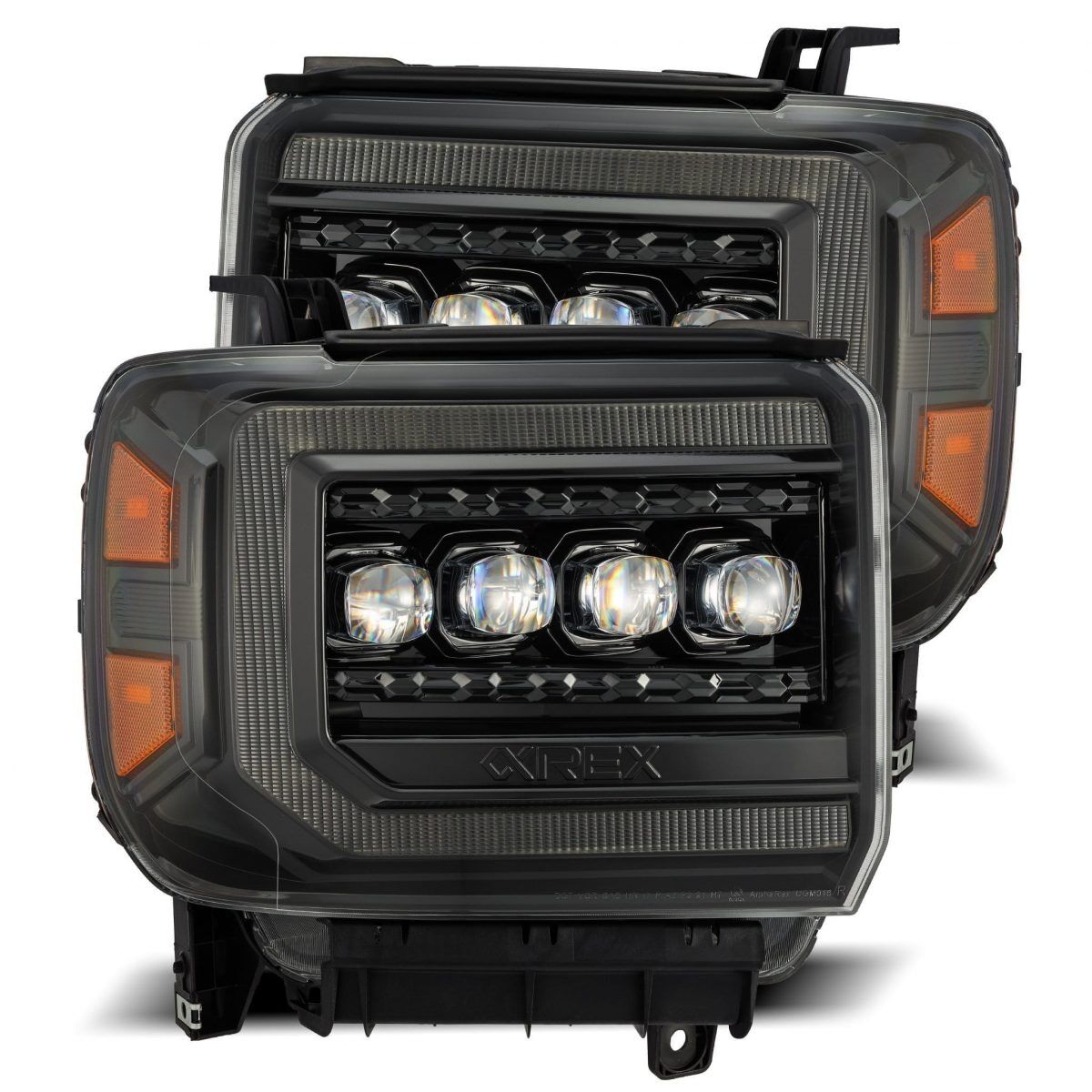 14-18 GMC Sierra 2500HD/3500HD NOVA-Series LED Projector Headlights Alpha-Black by AlphaRex - 880616