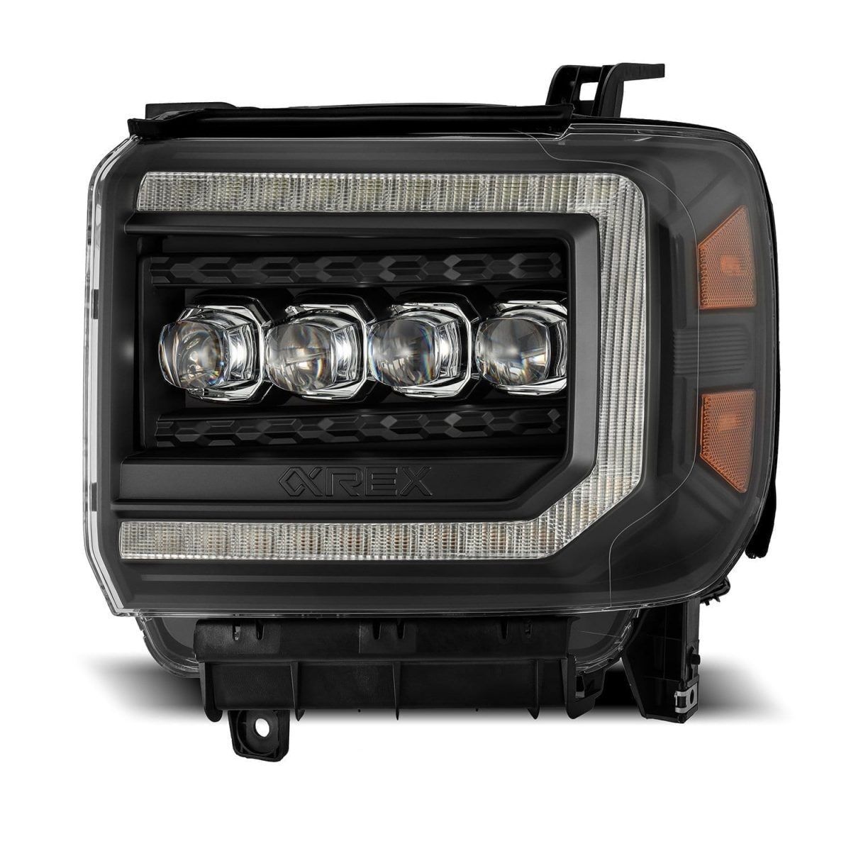 15-18 GMC Sierra 2500HD/3500HD NOVA-Series LED Projector Headlights Black by AlphaRex