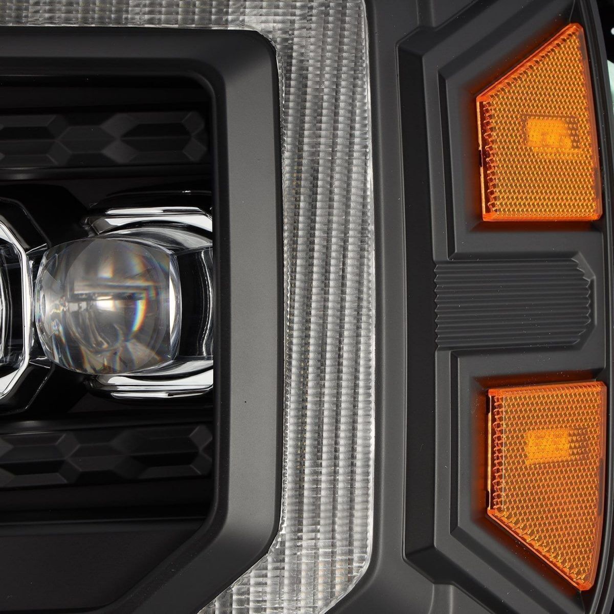 15-18 GMC Sierra 2500HD/3500HD NOVA-Series LED Projector Headlights Black by AlphaRex