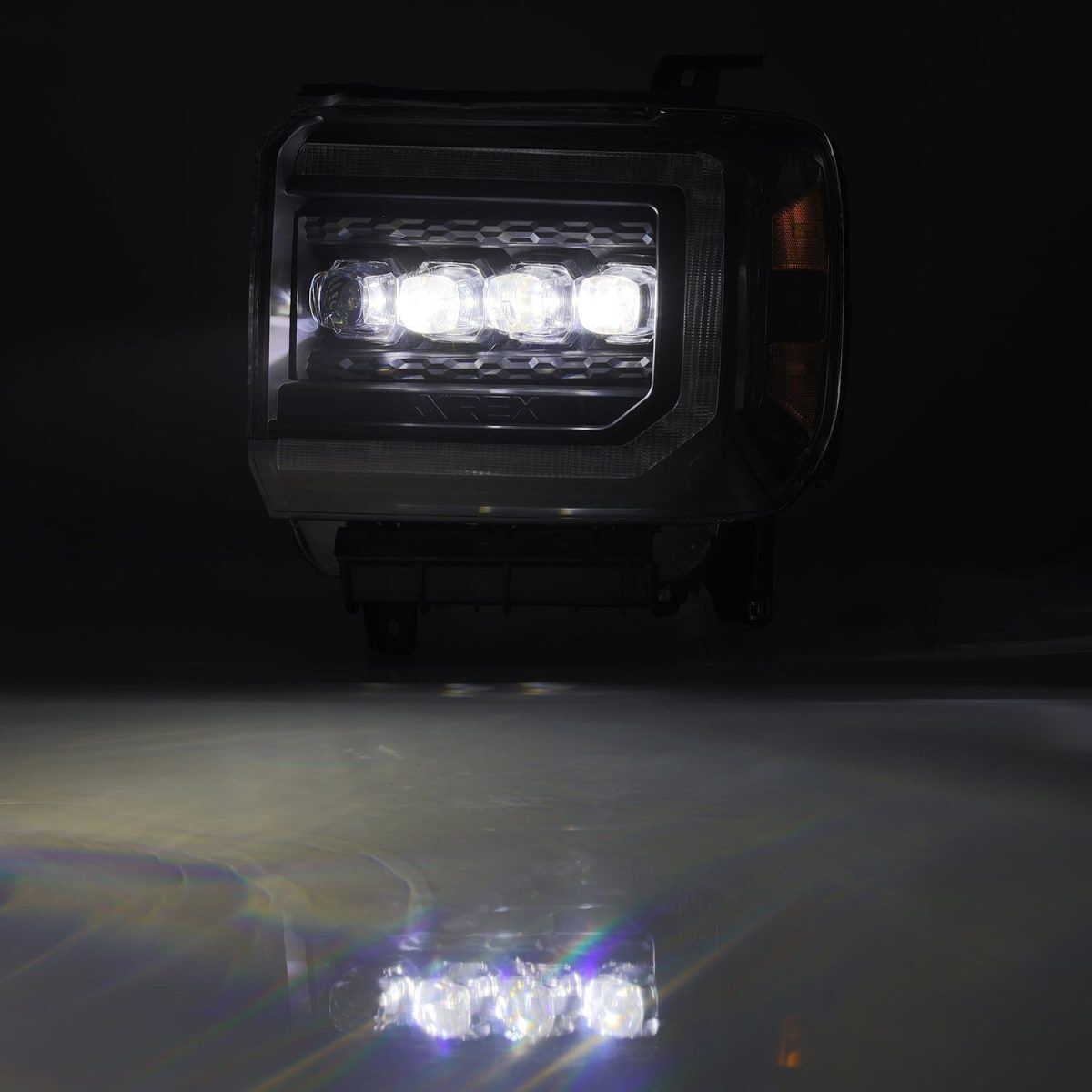 15-18 GMC Sierra 2500HD/3500HD NOVA-Series LED Projector Headlights Black by AlphaRex