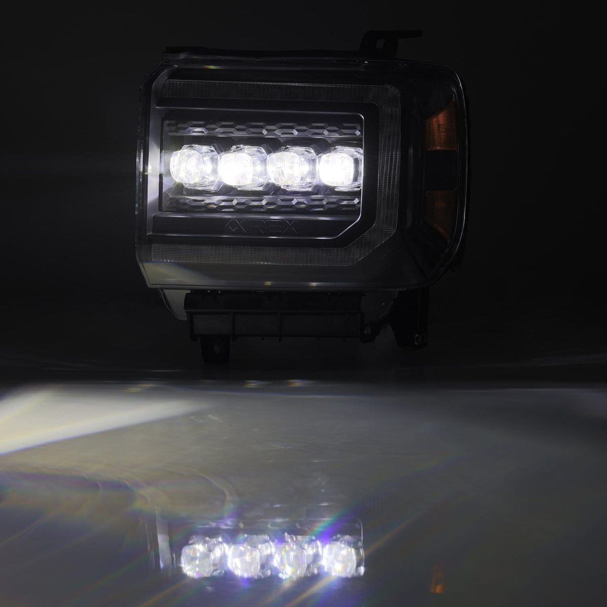 15-18 GMC Sierra 2500HD/3500HD NOVA-Series LED Projector Headlights Black by AlphaRex