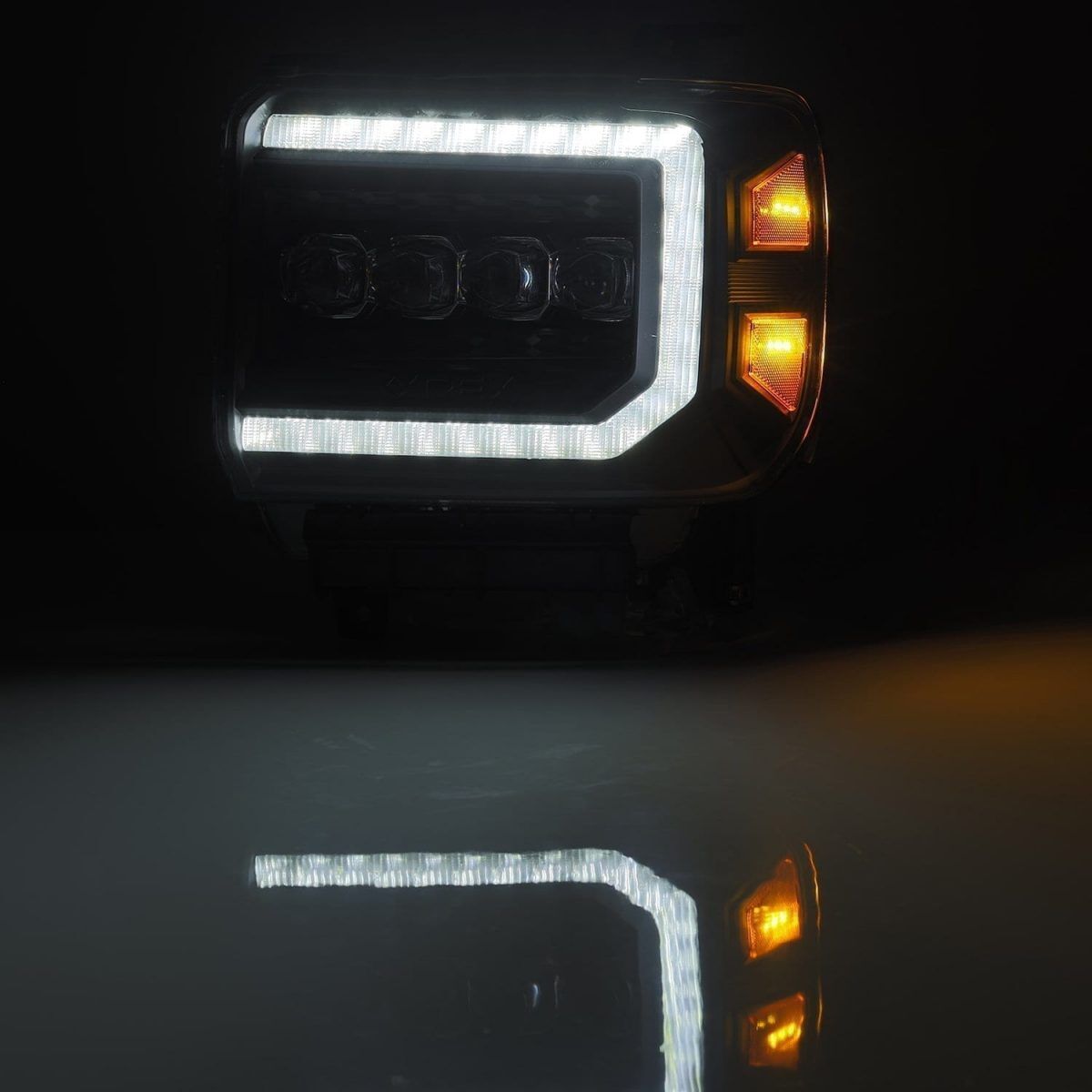 15-18 GMC Sierra 2500HD/3500HD NOVA-Series LED Projector Headlights Black by AlphaRex
