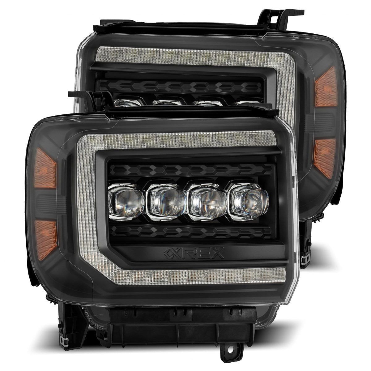 15-18 GMC Sierra 2500HD/3500HD NOVA-Series LED Projector Headlights Black by AlphaRex - 880617