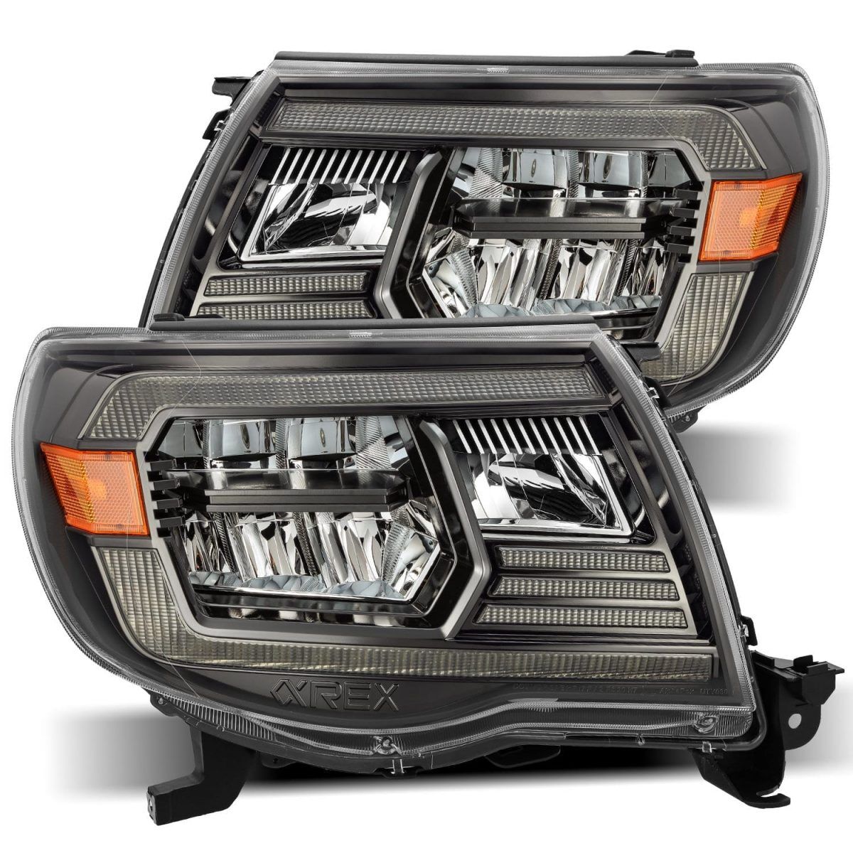 05-11 Toyota Tacoma LUXX-Series LED Crystal Headlights Alpha-Black by AlphaRex - 880733