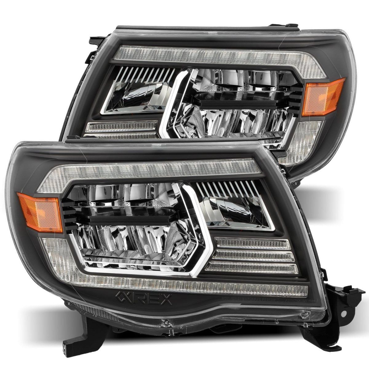 05-11 Toyota Tacoma LUXX-Series LED Crystal Headlights Black by AlphaRex - 880735