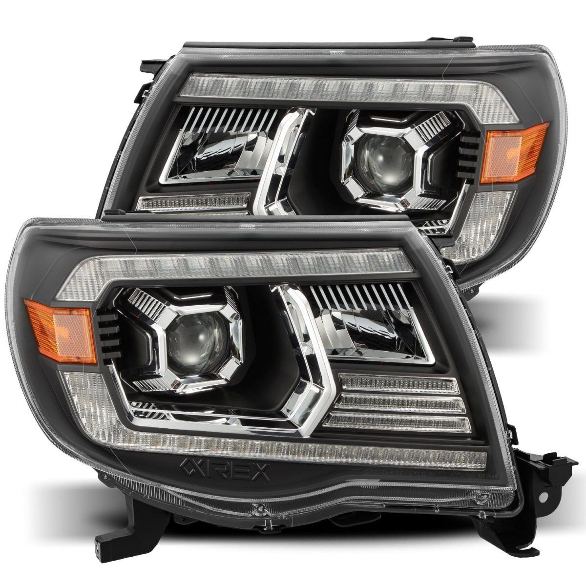 05-11 Toyota Tacoma LUXX-Series LED Projector Headlights Black by AlphaRex - 880741