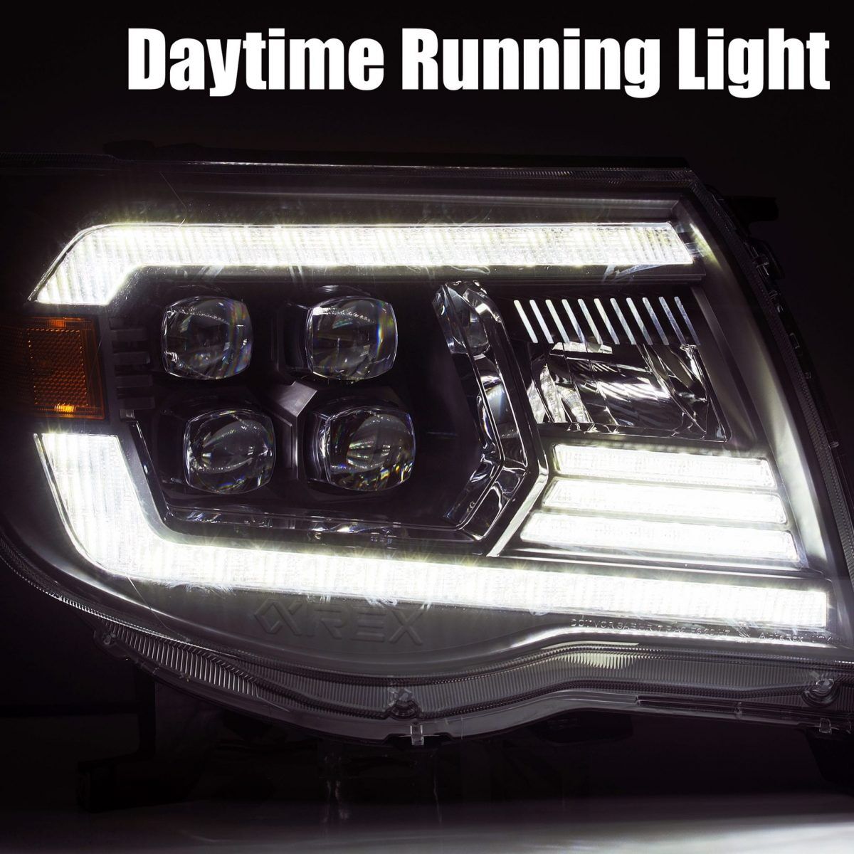 05-11 Toyota Tacoma NOVA-Series LED Projector Headlights Alpha-Black by AlphaRex
