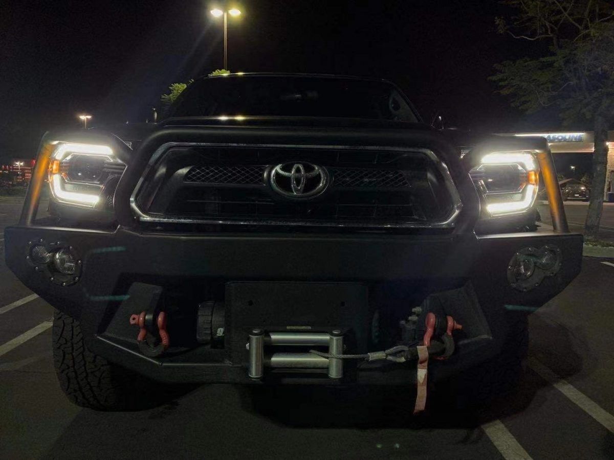 12-15 Toyota Tacoma PRO-Series Projector Headlights Alpha-Black by AlphaRex
