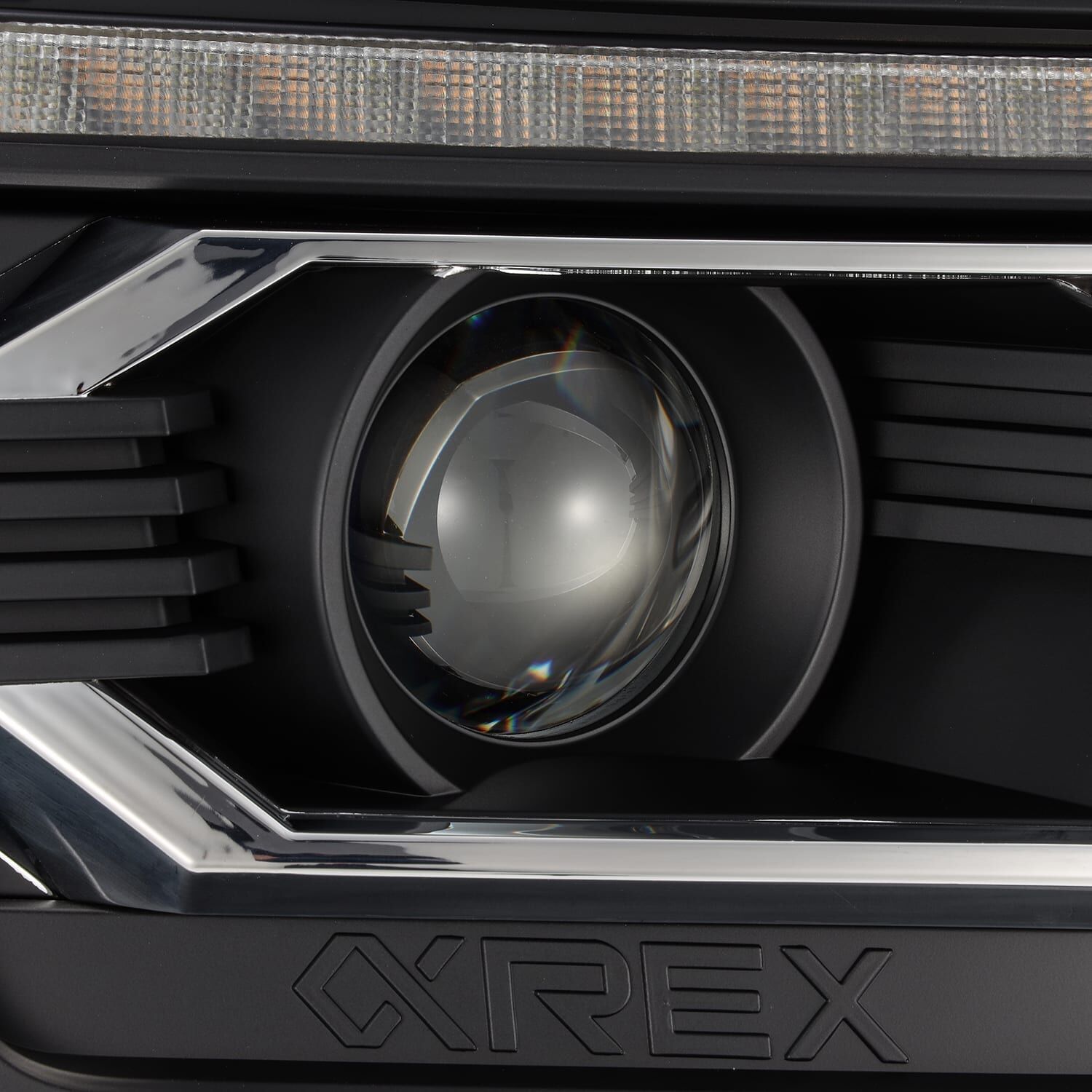 12-15 Toyota Tacoma LUXX-Series LED Projector Headlights Black by AlphaRex