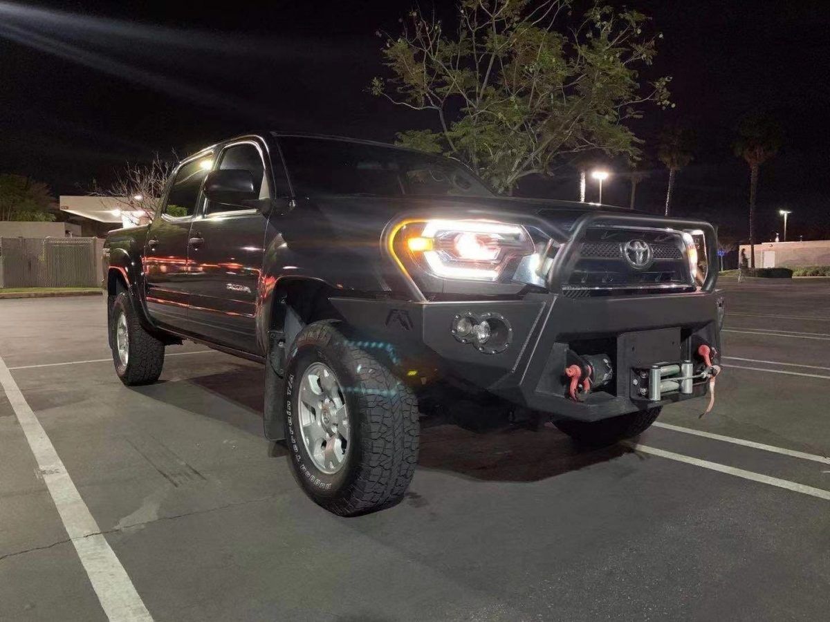 12-15 Toyota Tacoma LUXX-Series LED Projector Headlights Black by AlphaRex