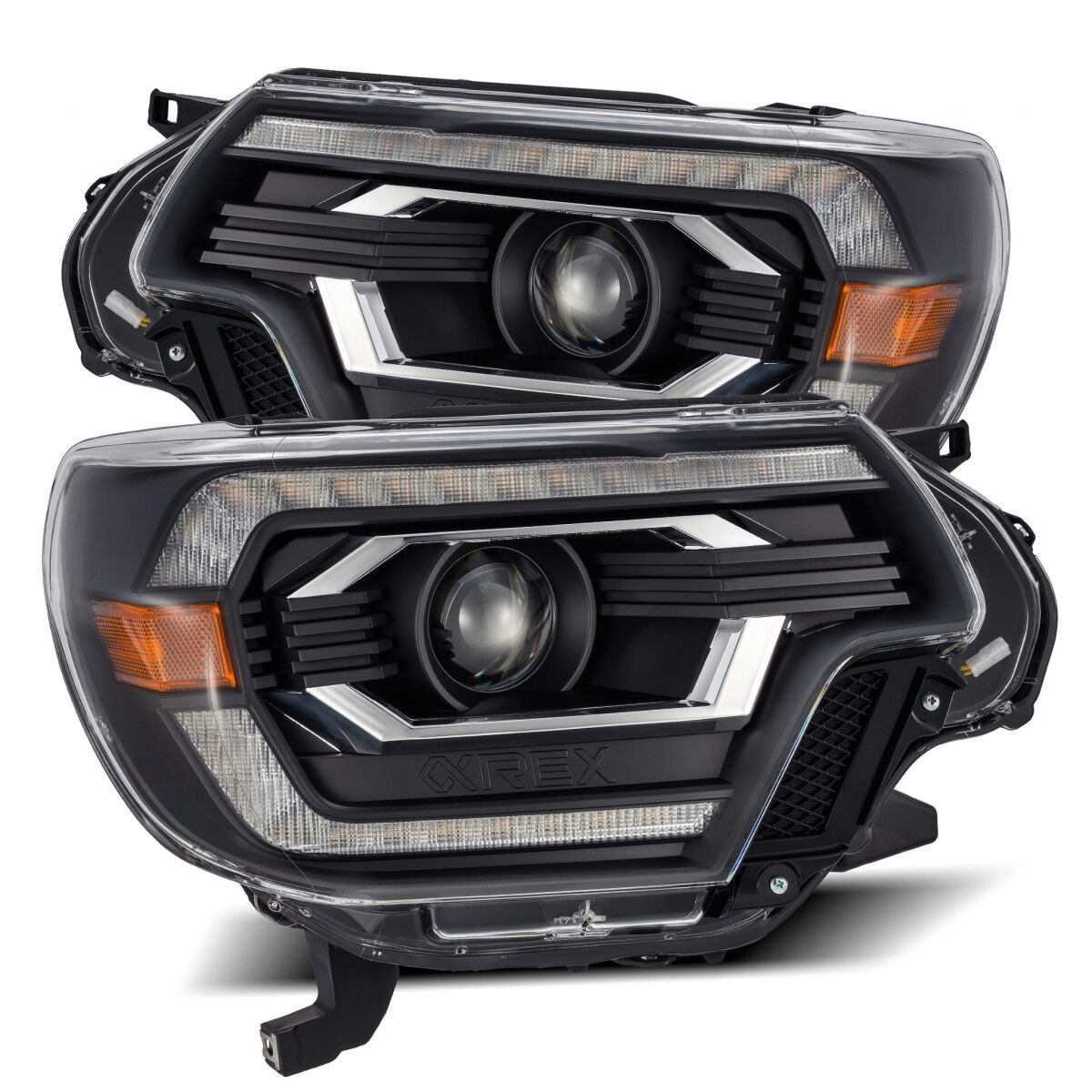 12-15 Toyota Tacoma LUXX-Series LED Projector Headlights Black by AlphaRex - 880751