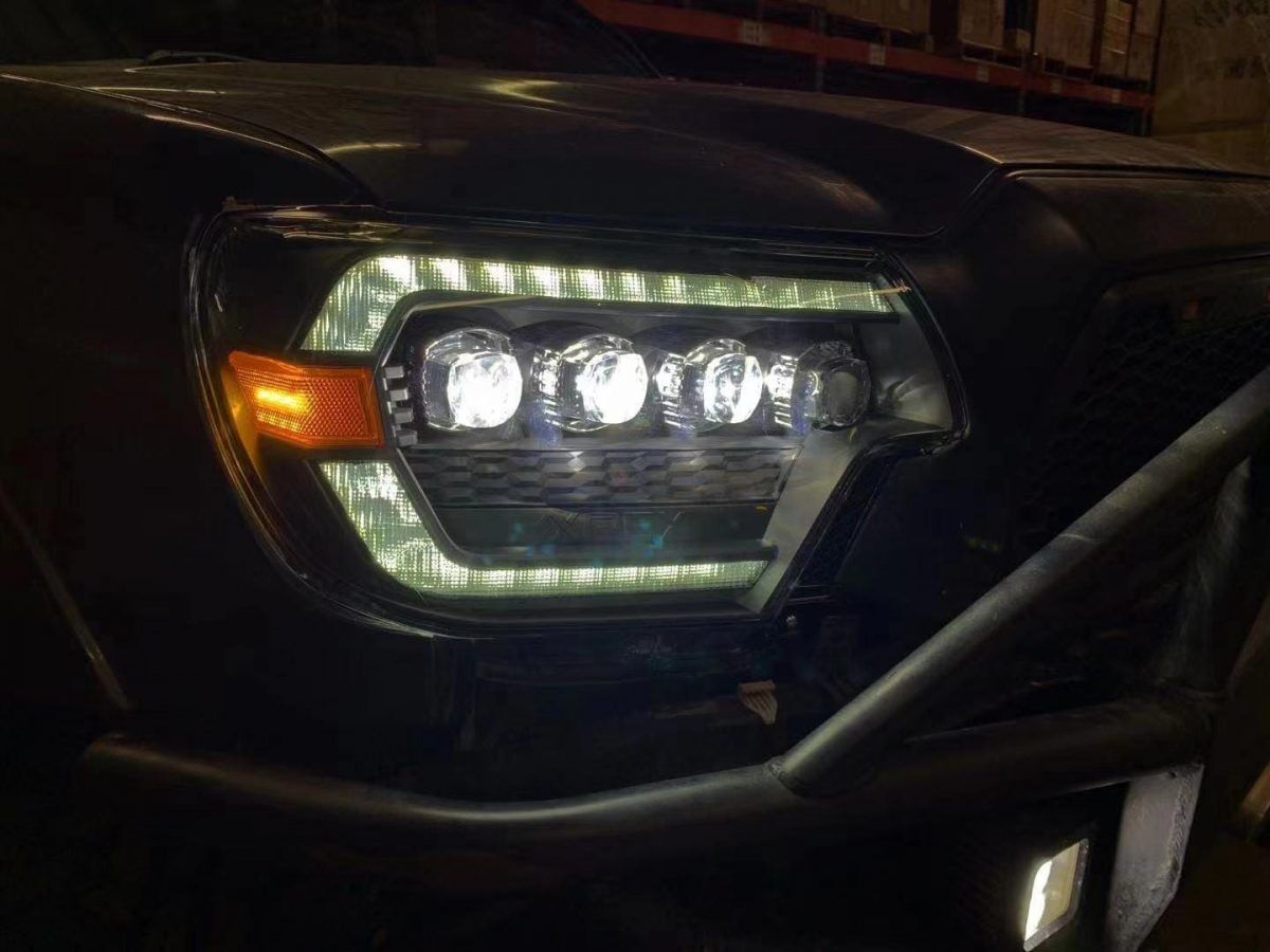 12-15 Toyota Tacoma NOVA-Series LED Projector Headlights Alpha-Black by AlphaRex