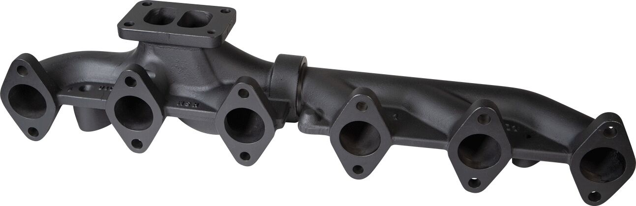ATS Diesel 2007.5 And Up 6.7L Cummins 2-Piece Pulse Flow Exhaust Manifold Kit Holset Stock Turbo Flange EGR Compliant Ceramic Coated Black