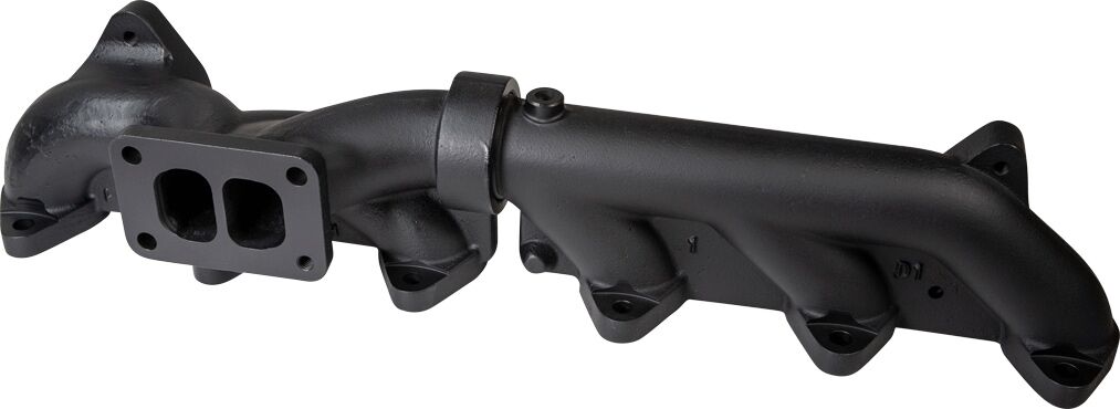 ATS Diesel 2007.5 And Up 6.7L Cummins 2-Piece Pulse Flow Exhaust Manifold Kit Holset Stock Turbo Flange EGR Compliant Ceramic Coated Black - 2049272326