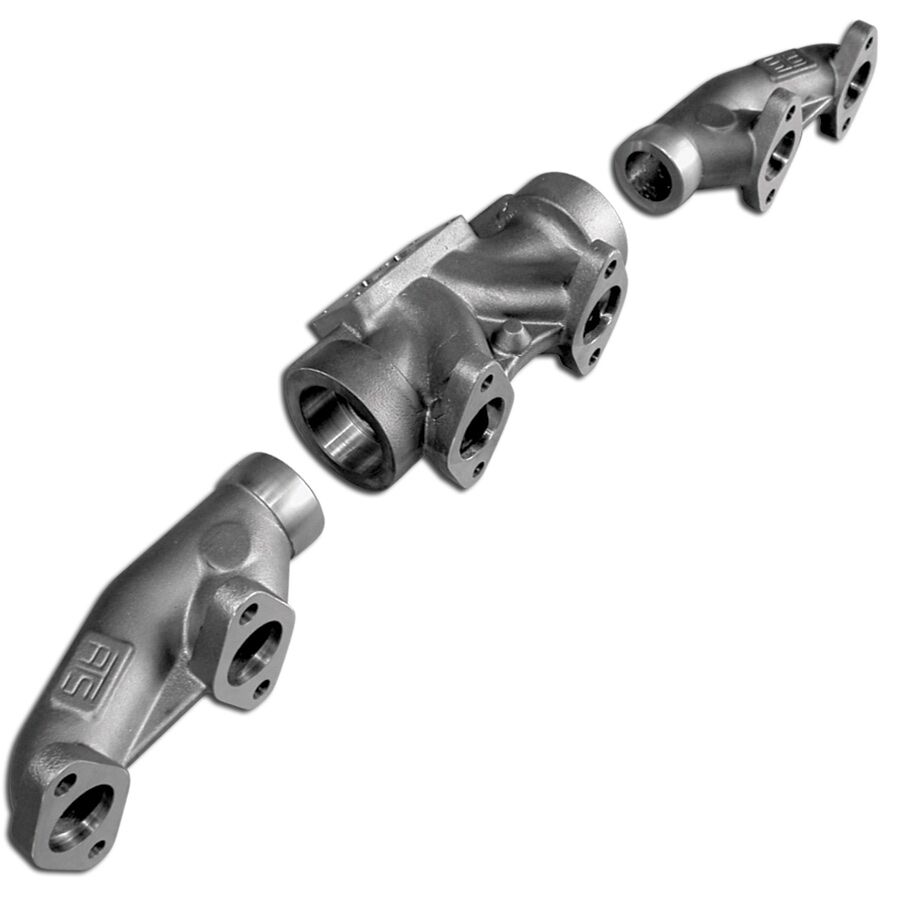 ATS Diesel 1994-98 5.9L Cummins 3-Piece Pulse Flow Exhaust Manifold Kit T-3 Turbo Flange Non Wastegated Ceramic Coated Black