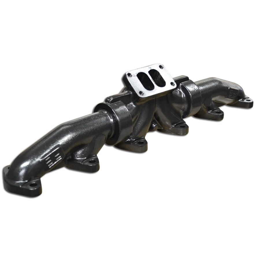 ATS Diesel 1994-98 5.9L Cummins 3-Piece Pulse Flow Exhaust Manifold Kit T-3 Turbo Flange Non Wastegated Ceramic Coated Black - 2049302164