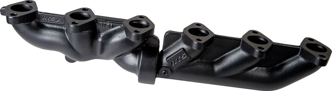 ATS Diesel 2003-07.5 5.9L Cummins 2-Piece Pulse Flow Exhaust Manifold Kit T-4 Turbo Flange Non Wastegated Ceramic Coated Black