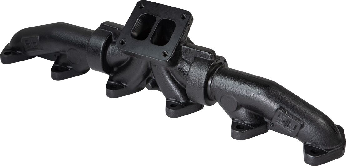 ATS Diesel 1998.5-02 5.9L Cummins 3-Piece Pulse Flow Exhaust Manifold Kit T-4 Turbo Flange Non Wastegated Ceramic Coated Black - 2049432218