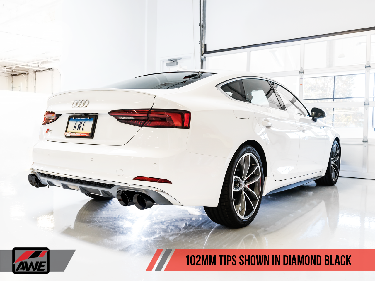 AWE Tuning Touring Edition Exhaust for Audi B9 S5 Sportback - Non-Resonated - Diamond Black 102mm Tips