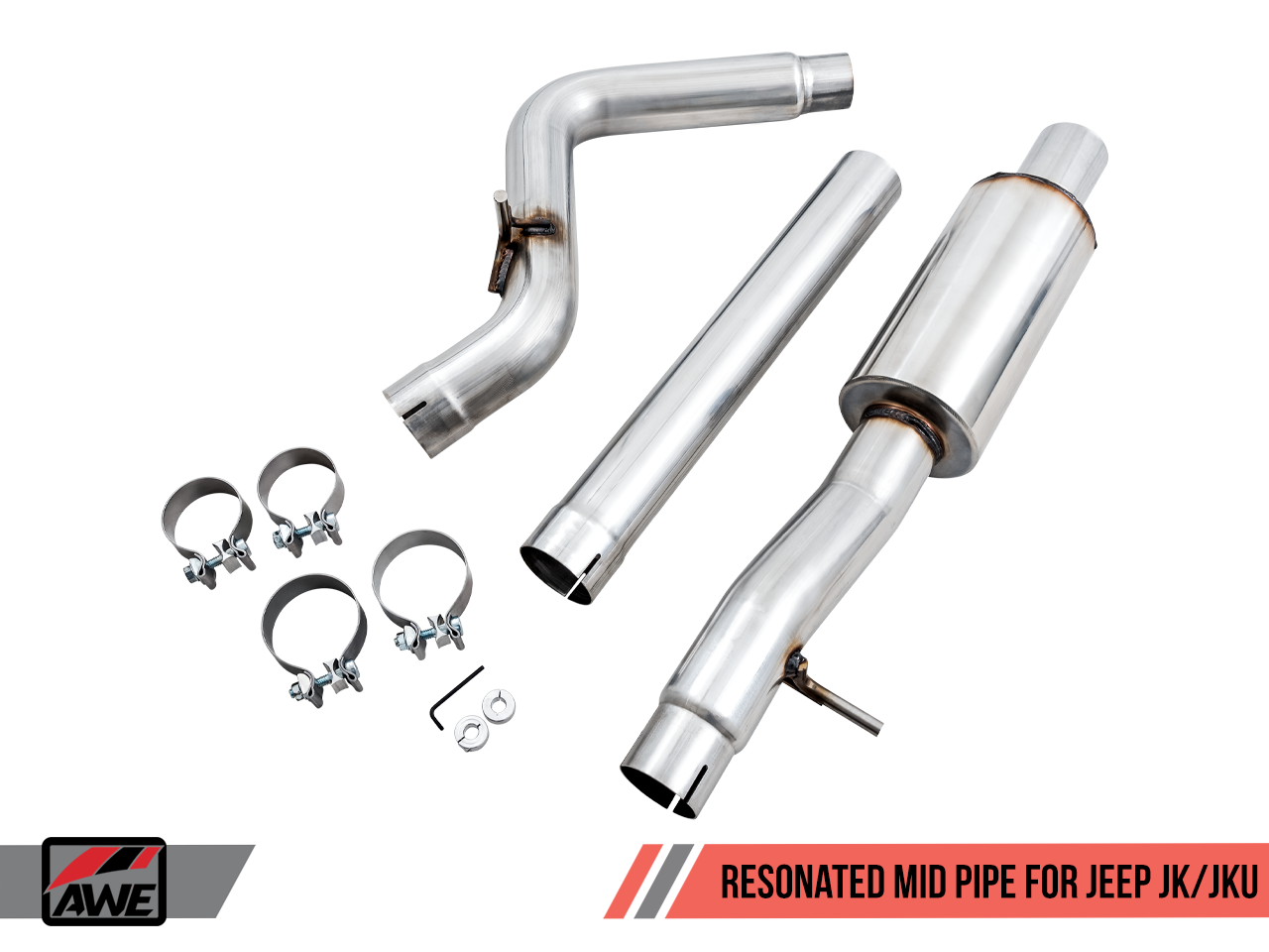 AWE Tuning Resonated Mid Pipe for Jeep JK/JKU 3.6L