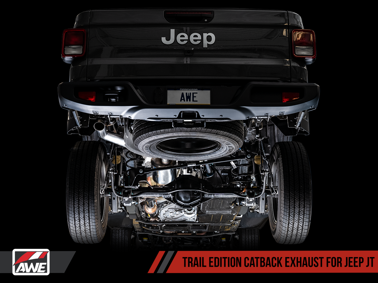 AWE Tuning Trail Edition Catback Exhaust for Jeep JT 3.6L