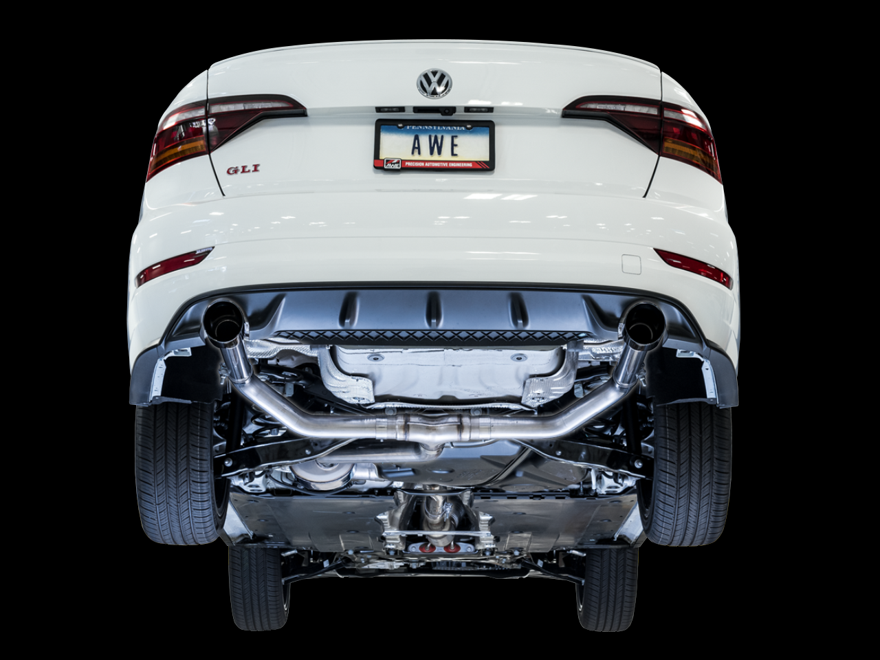 AWE Tuning Track Edition Exhaust - Resonated - for MK7 Jetta GLI w/ High Flow Downpipe (not included) - Chrome Silver Tips