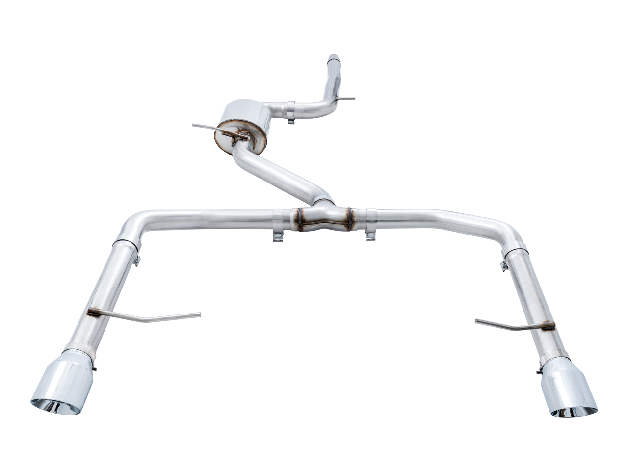 AWE Tuning Track Edition Exhaust - Resonated - for MK7 Jetta GLI w/ High Flow Downpipe (not included) - Chrome Silver Tips