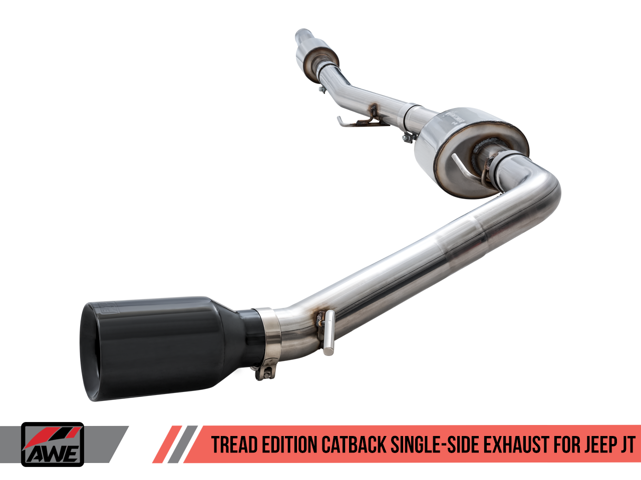 AWE Tuning Tread Edition Catback Single-Side Exhaust for Jeep JT 3.6L - Diamond Black Tip