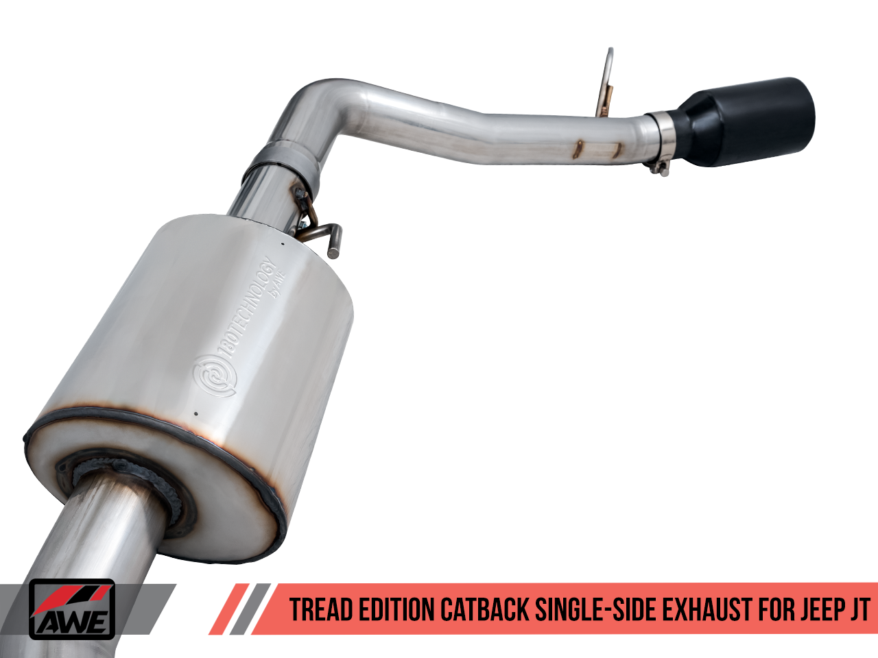 AWE Tuning Tread Edition Catback Single-Side Exhaust for Jeep JT 3.6L - Diamond Black Tip