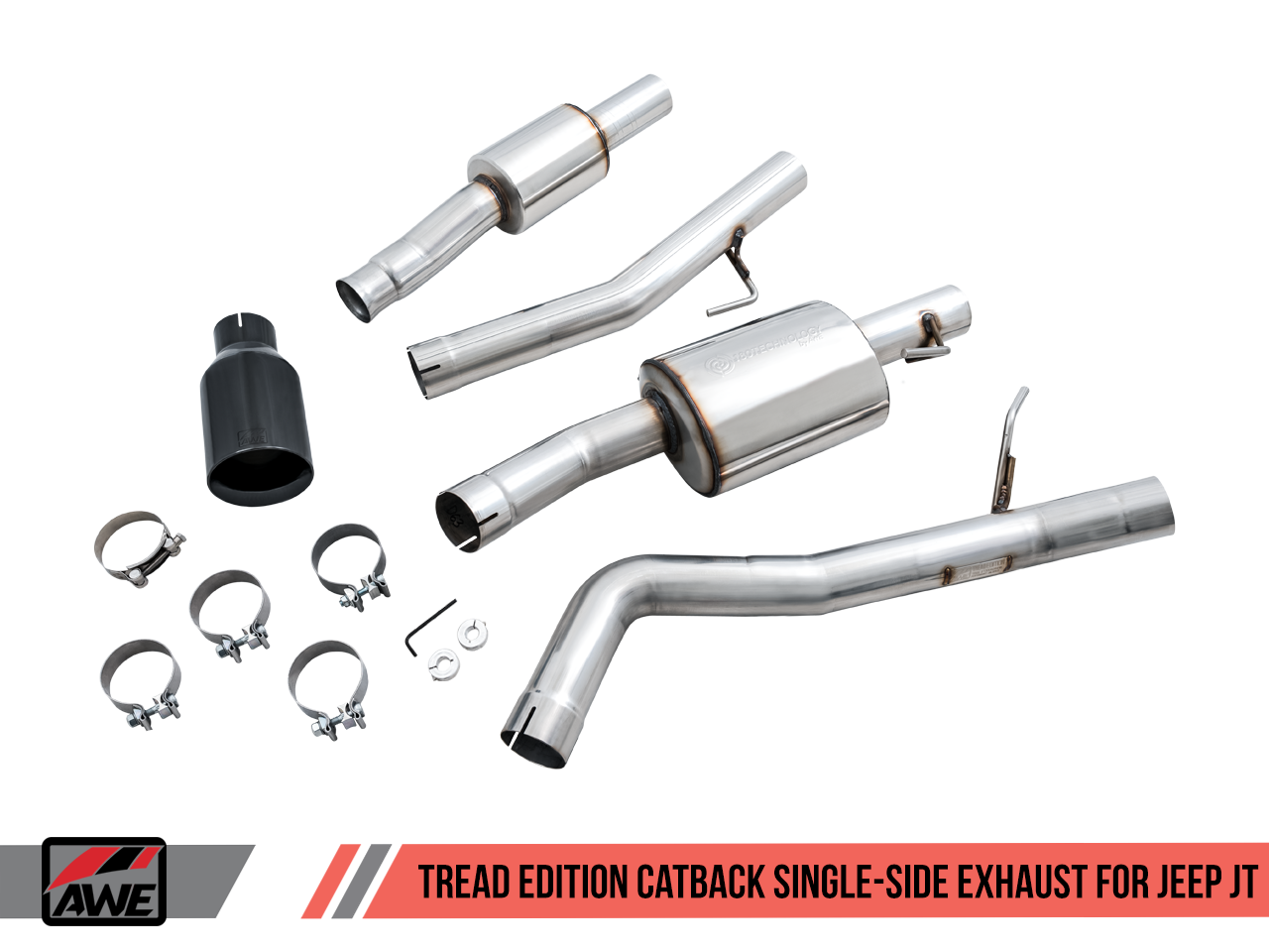AWE Tuning Tread Edition Catback Single-Side Exhaust for Jeep JT 3.6L - Diamond Black Tip