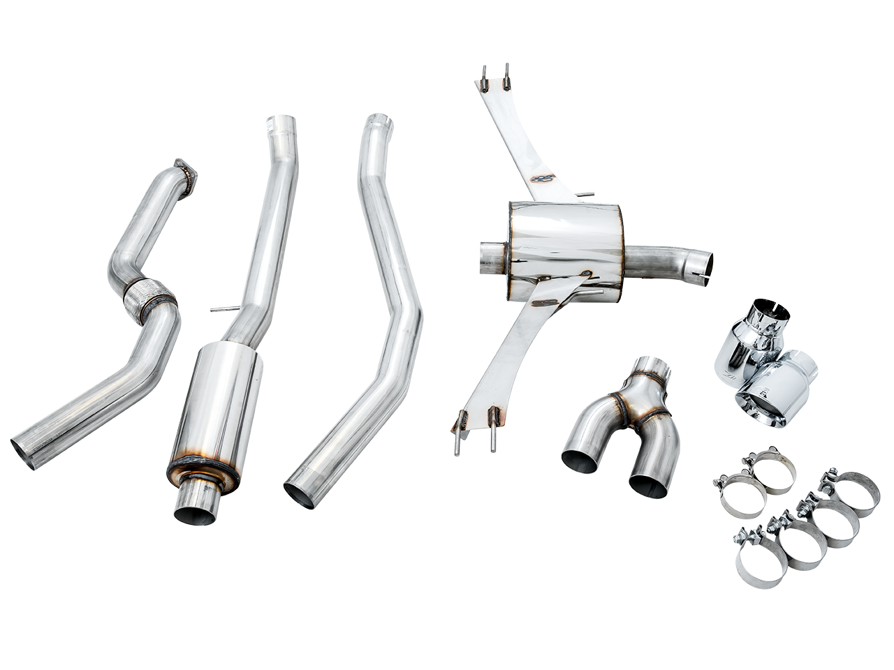 AWE Tuning Touring Edition Exhaust for 10th Gen Civic Si Coupe / Sedan (includes Front Pipe) - Dual Chrome Silver Tips