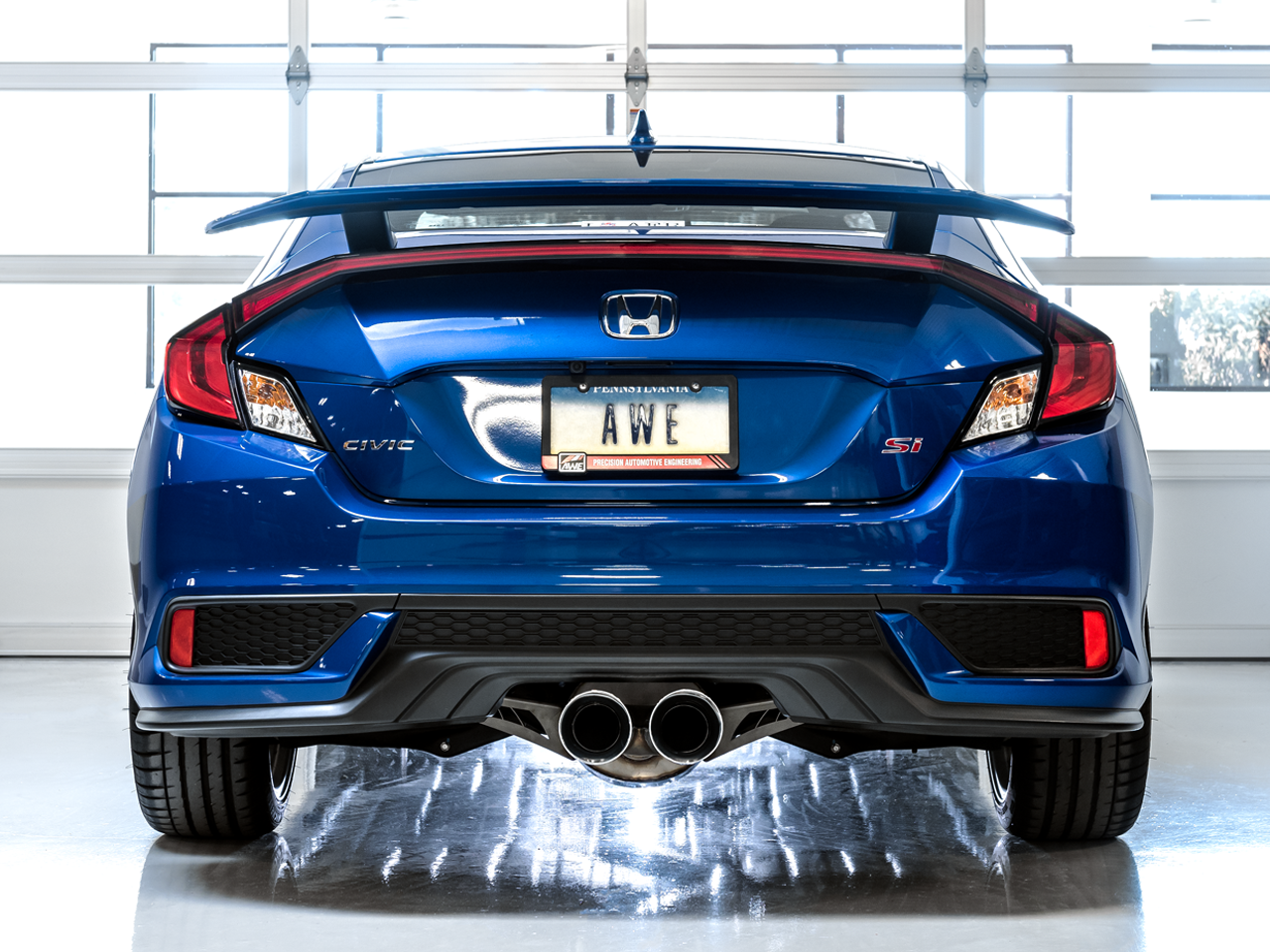 AWE Tuning Touring Edition Exhaust for 10th Gen Civic Si Coupe / Sedan (includes Front Pipe) - Dual Chrome Silver Tips