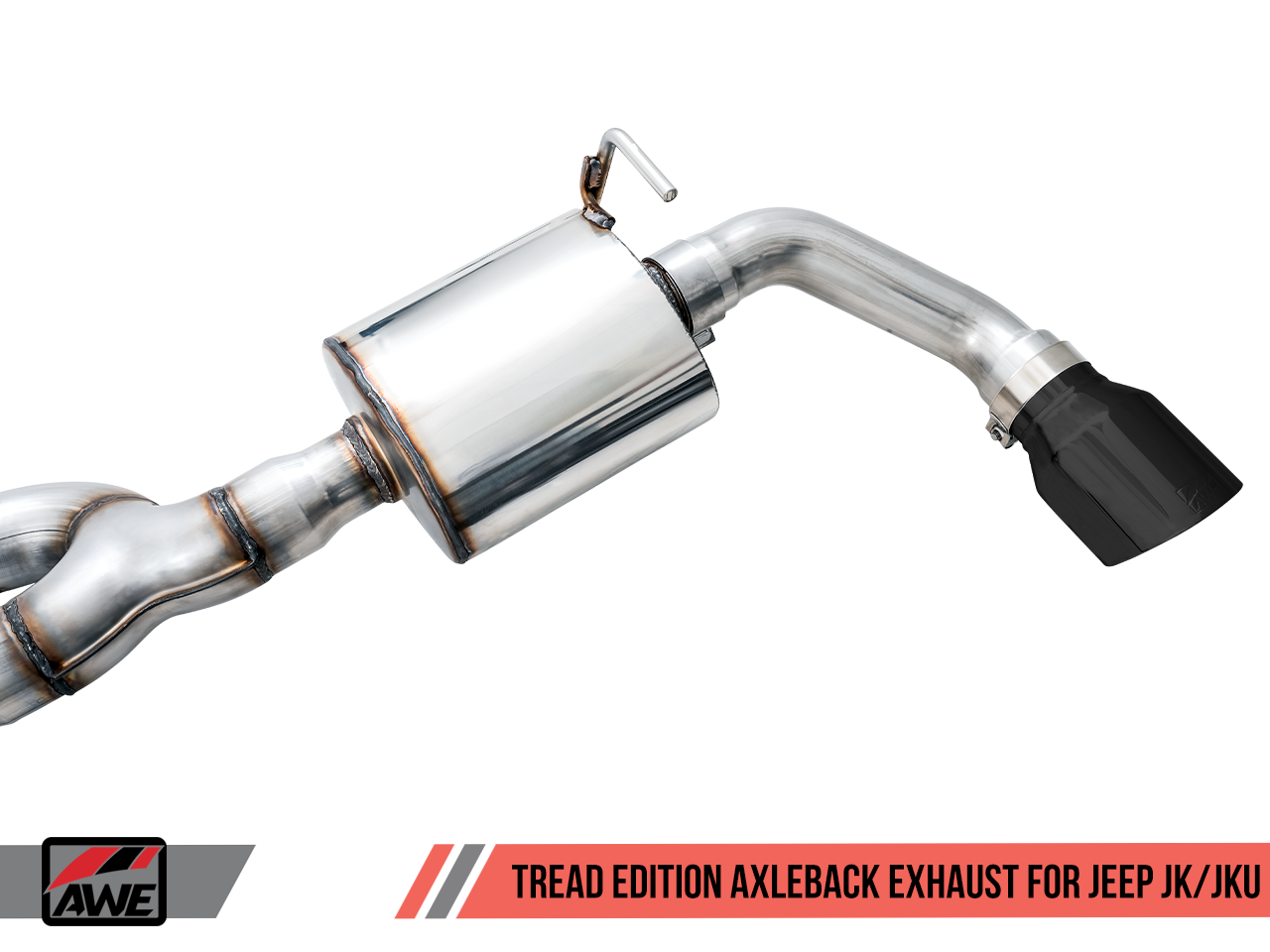 AWE Tuning Tread Edition Axleback Dual Exhaust for Jeep JK/JKU 3.6L - Diamond Black Tips