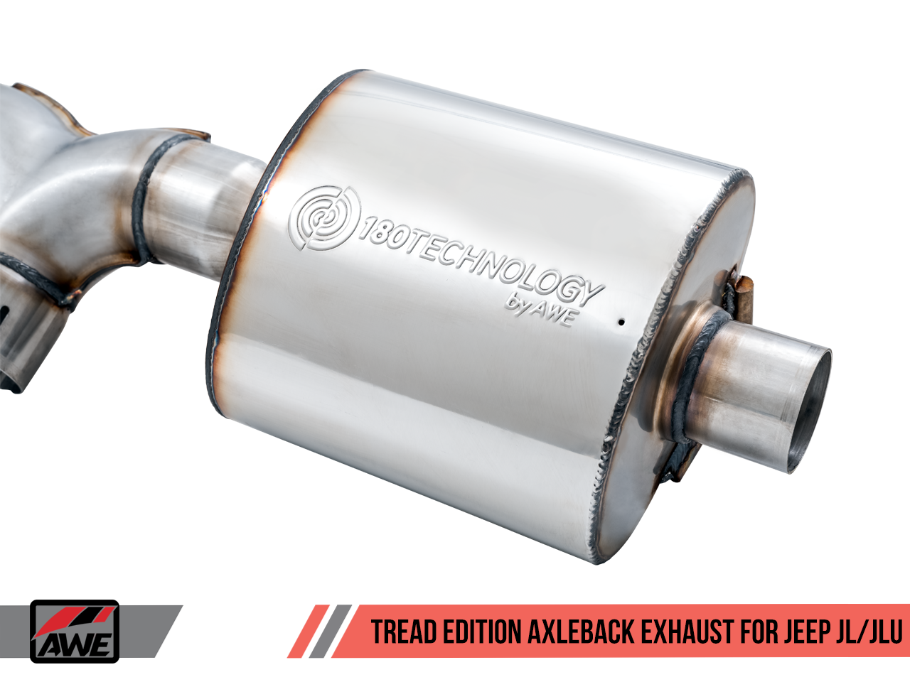 AWE Tuning Tread Edition Axleback Dual Exhaust for Jeep JL/JLU 3.6L/2.0T - Diamond Black Tips