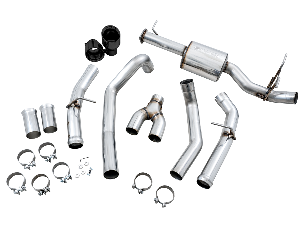 AWE Tuning 0FG Dual Rear Exit Catback Exhaust for 5th Gen RAM 1500 5.7L (with bumper cutouts) - Diamond Black Tips