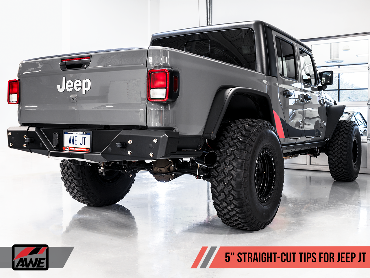 AWE Tuning Tread Edition Catback Dual Exhaust for Jeep JT 3.6L - Diamond Black Tips