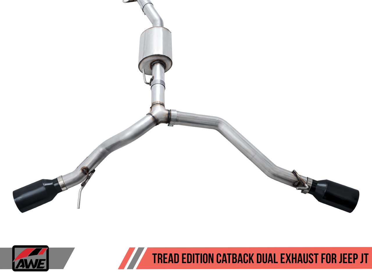 AWE Tuning Tread Edition Catback Dual Exhaust for Jeep JT 3.6L - Diamond Black Tips