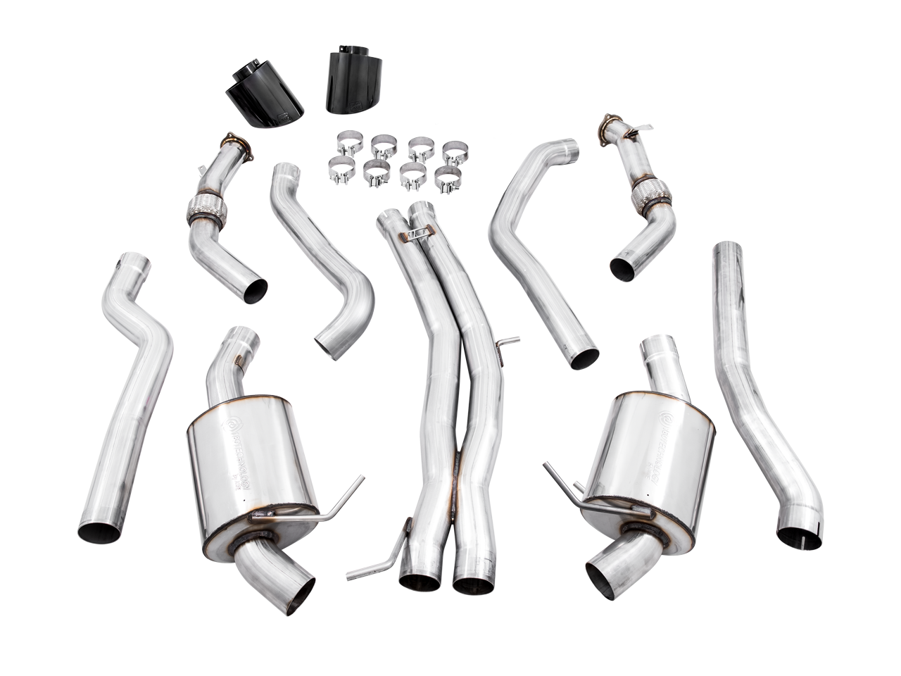 AWE Tuning Touring Edition Exhaust for Audi B9 RS 5 Coupe - Non-Resonated - Diamond Black RS-style Tips