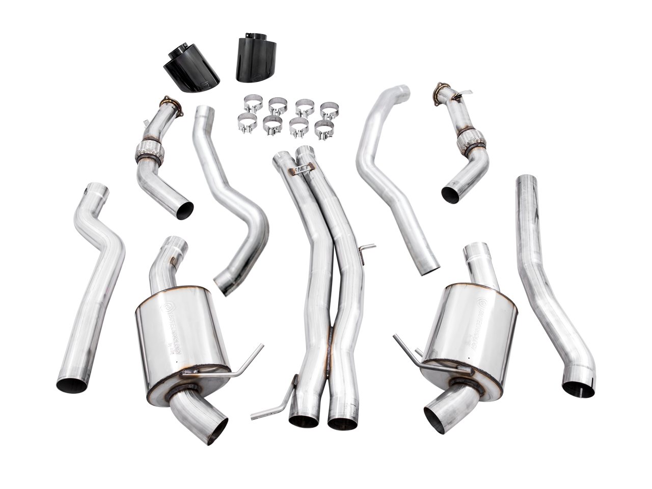 AWE Tuning Touring Edition Exhaust for Audi B9 RS 5 Sportback - Non-Resonated - Diamond Black RS-style Tips